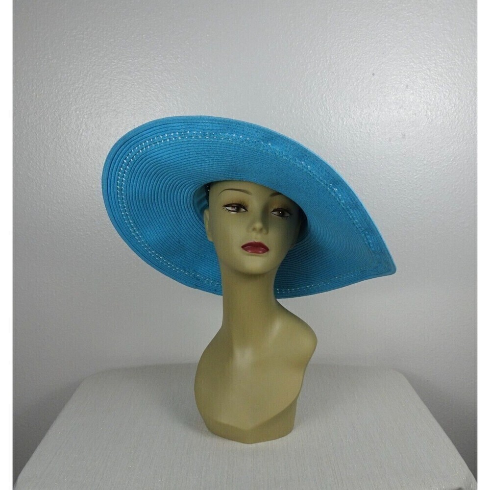 Nordstrom Rack Packable Floppy Hat Sun Hat Packable Blue Woven NWT - Picture 2 of 10